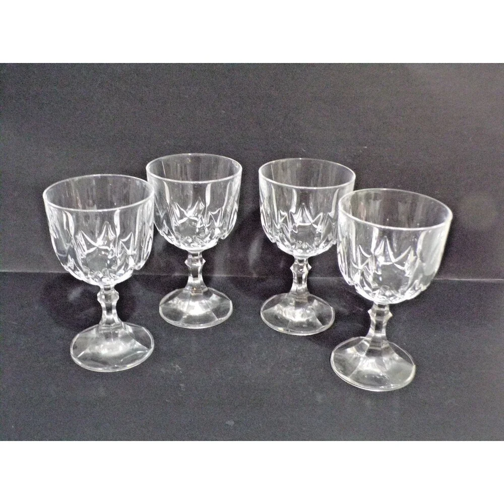 Vintage Royal Crystal Rock RCR? Ambassador Pattern Crystal Cut Stemware Set of 4